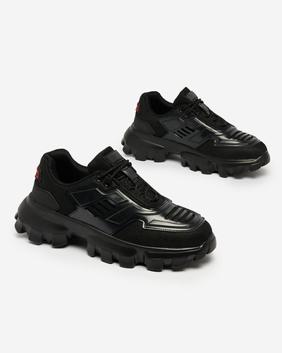 Royalfashion Black fabric sports sneakers for men Lamkim