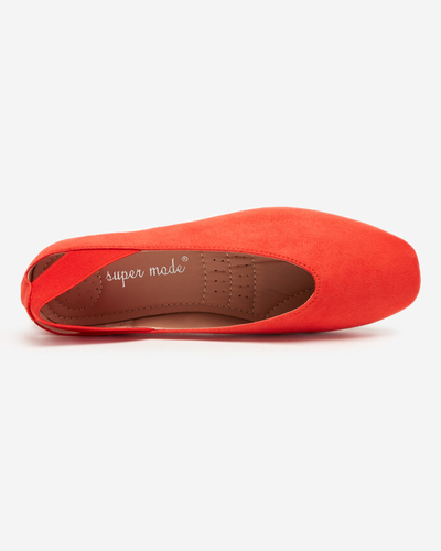 OUTLET Orange women's ballerinas with square toe Lojara- Footwear