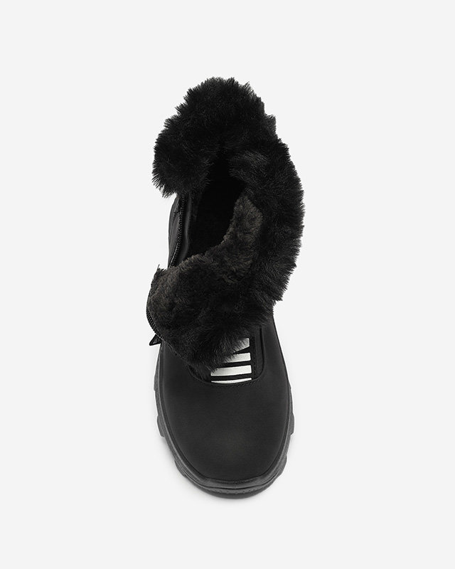 OUTLET Black women's insulated boots with fur Scherr- Footwear
