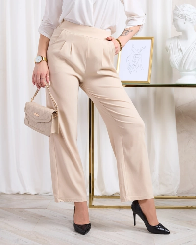 Royalfashion Beige women's wide fabric pants