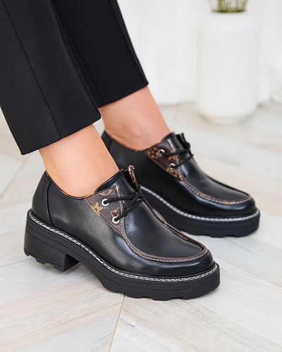 Royalfashion Black women's half boots on a solid sole Dobbin