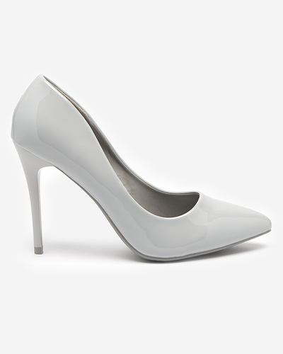 Gray women's lacquered pumps on a high heel Merier - Clothing
