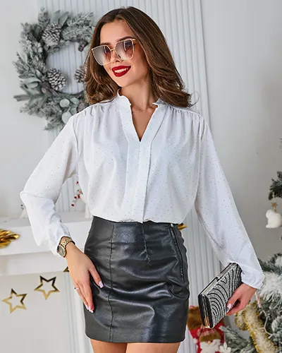 Royalfashion Women's shirt with rhinestones