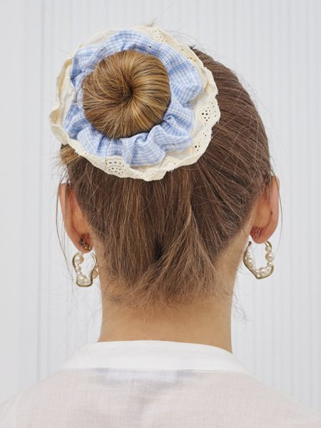 Royalfashion Checkered Hair Scrunchie Clariette