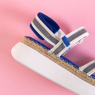 OUTLET Ladies' cobalt sandals with reflective inserts Kollin - Footwear