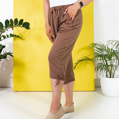 Brown Women's 3/4 shorts PLUS SIZE - Clothing