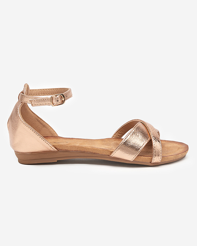 Gold women's flat sandals Ruddi- Footwear