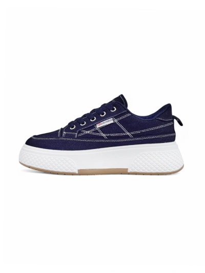Callista women's platform sneakers navy blue fabric spring-summer