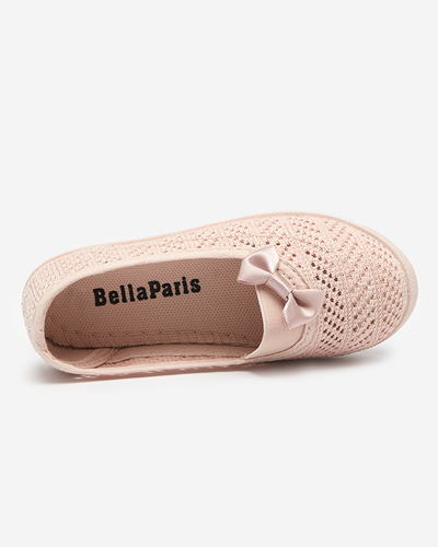 OUTLET Meiteņu pūderainas ažūras kedas ar bantīti Apllo - Shoes