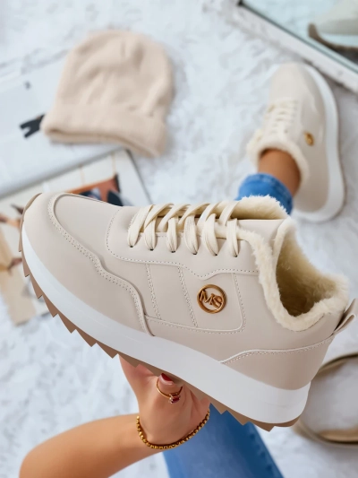 Royalfashion Siltās sieviešu kedas ar kažokādu Casot