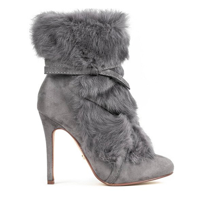 Gray boots on a heel Pelage - Footwear 1