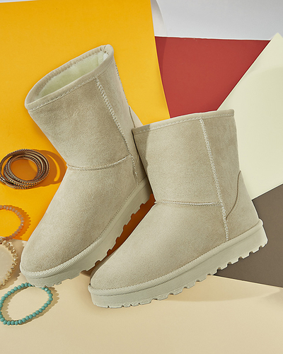 Women's insulated eco-suede snow boots in ecru Xetik - Footwear