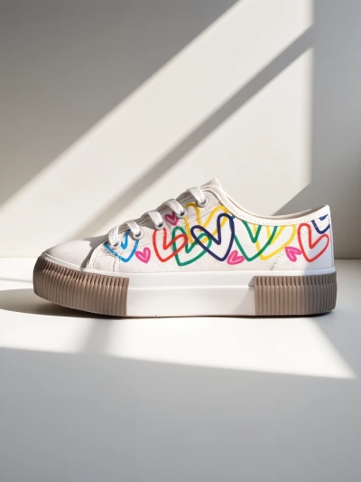 Royalfashion Women's sneakers with heart print Sercess