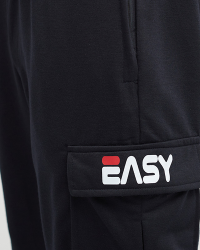 Navy blue men's sweatpants with pockets - Clothing