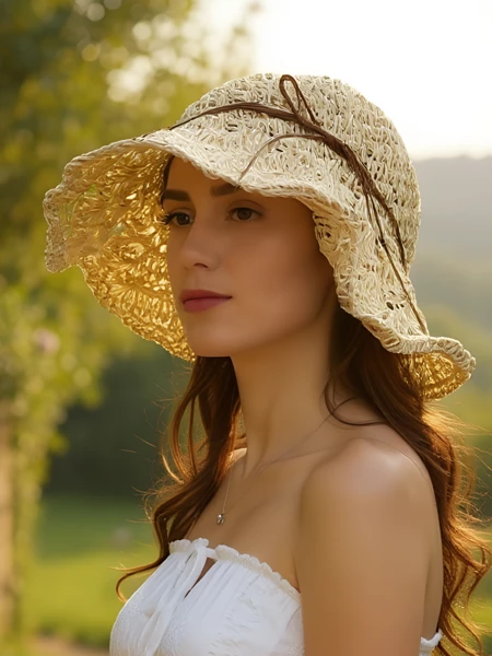 Royalfashion Women's Straw Hat Whisper Bow