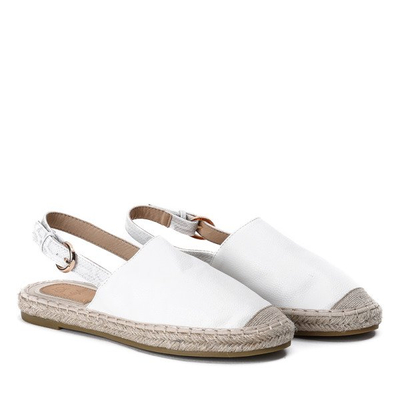 White leather espadrilles - eco with open heel Daisy - Footwear