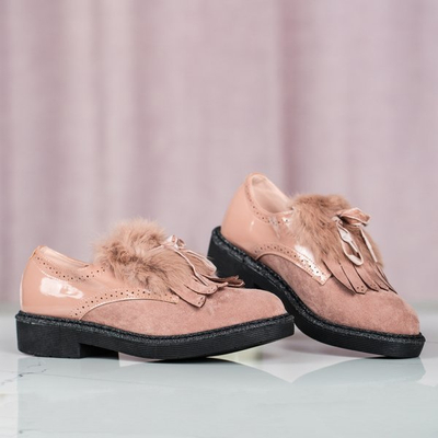 Pink women's shoes with Missuri fur - Shoes