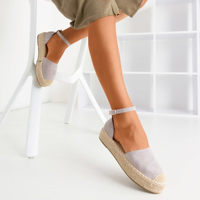 Light gray women's espadrilles on the Maritel platform - Footwear