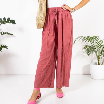 Loose pink knitted palazzo trousers - Clothing