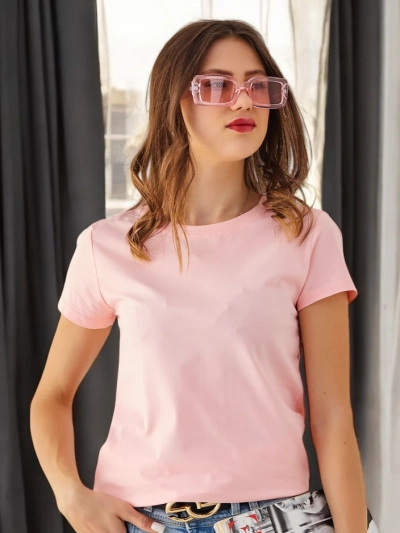 Royalfashion Женская хлопковая повседневная футболка с круглым вырезом