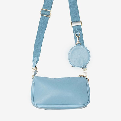 Three-piece small women's handbag in blue - Handbags