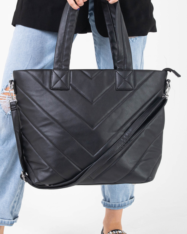 Black women's handbag with quilting - Accessories