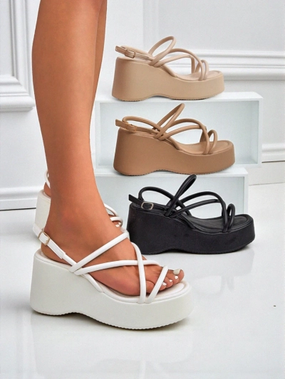 Royalfashion Sandały damskie na koturnie Skyline Straps