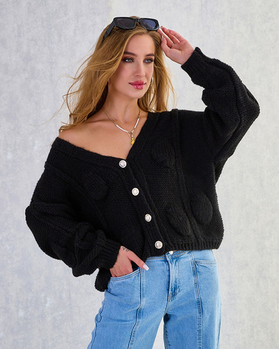 Royalfashion Sieviešu adīts džemperis ar pogām