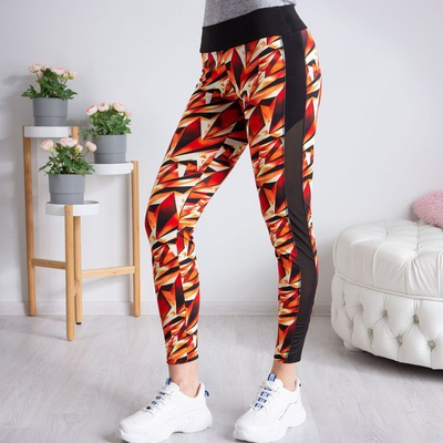Orange gaiters with a geometric pattern - Pants 1
