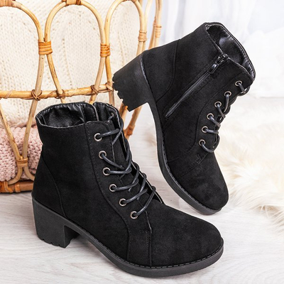 Black ankle boots on a higher post Nemesis - Footwear