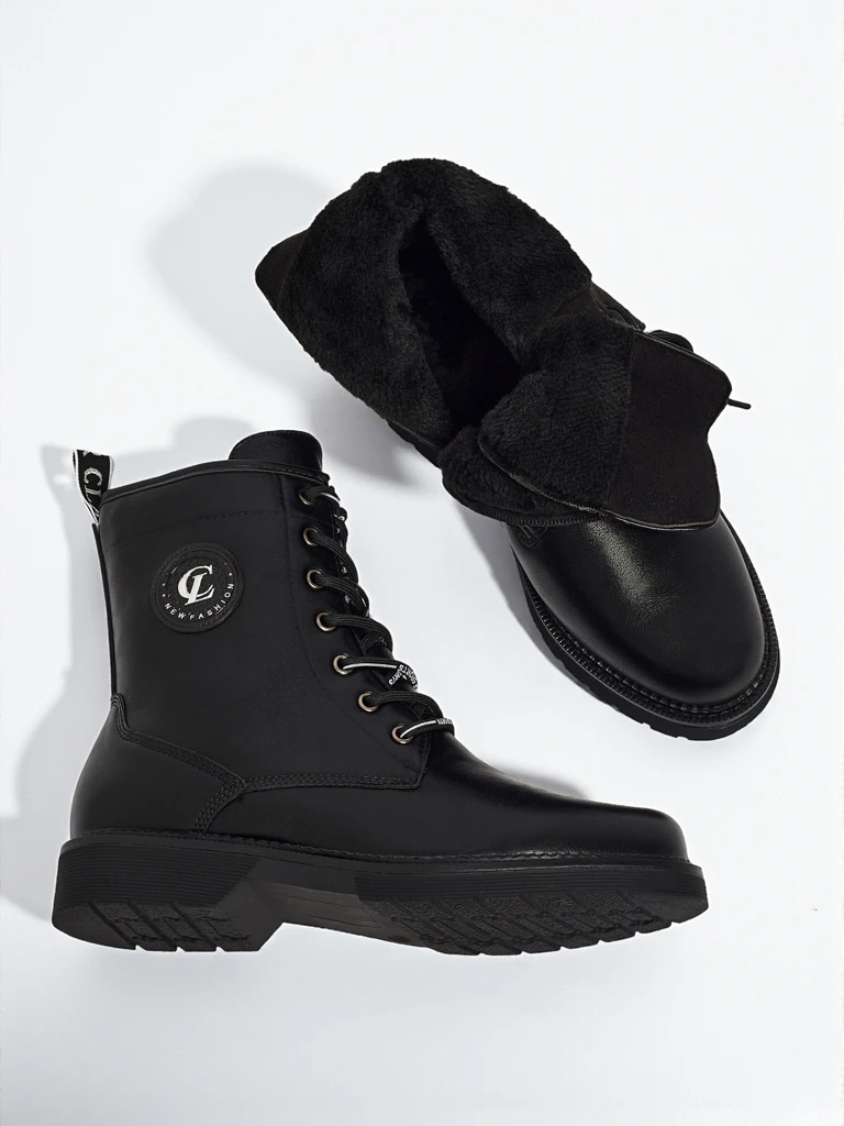 Eco-leather laced women's ankle boots Tavira