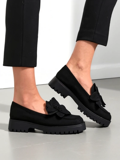 Royalfashion Eco suede women's moccasins with a Floverse flower