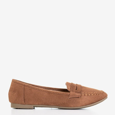 Brown women's loafers Selbis - Footwear