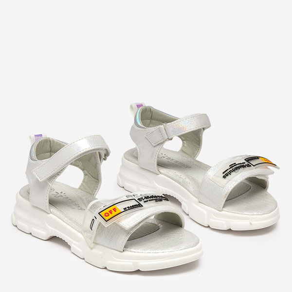 Sudraba spīdīgas sandales meitenēm Lorij - Apavi