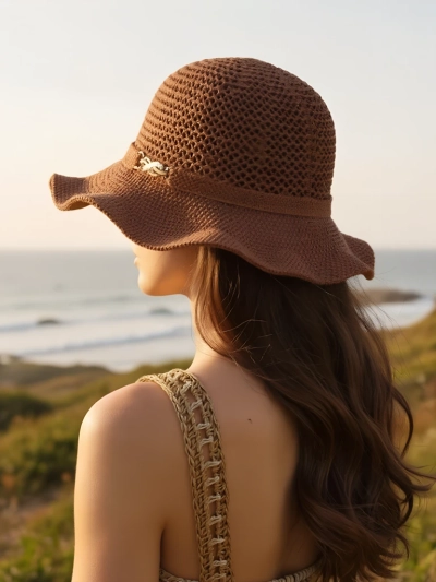 Royalfashion Women's Hat with a Wavy Brim Wave Breeze
