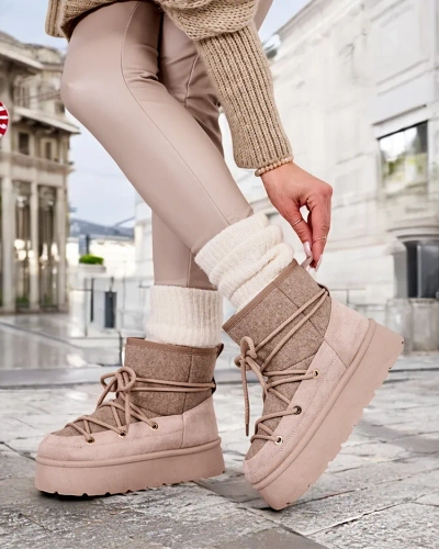 Royalfashion Women's lace-up Filori snow boots