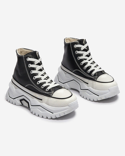 OUTLET Women's black insulated platform sports shoes a'la sneakers Retiha - Footwear