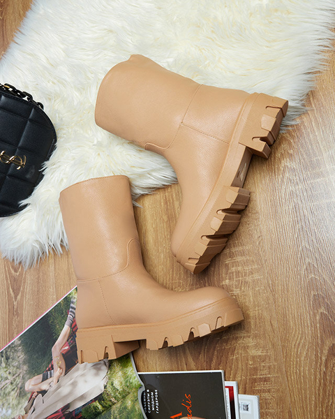 Коричневые женские сапоги с утеплением Mekira