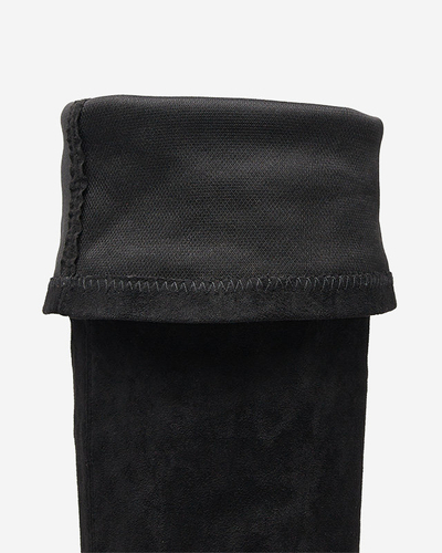 OUTLET Women's over-the-knee boots in black color Liki - Footwear
