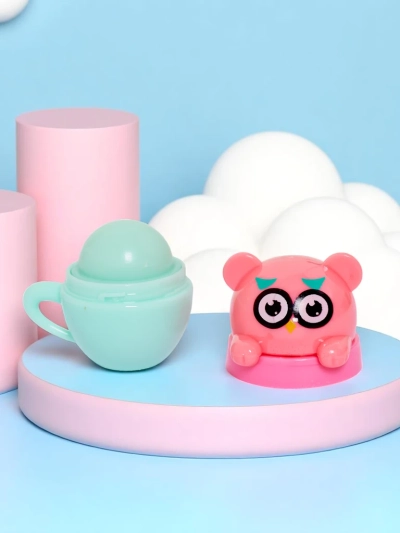 Children's lip balm with a bear in a cup - moisturizes and regenerates