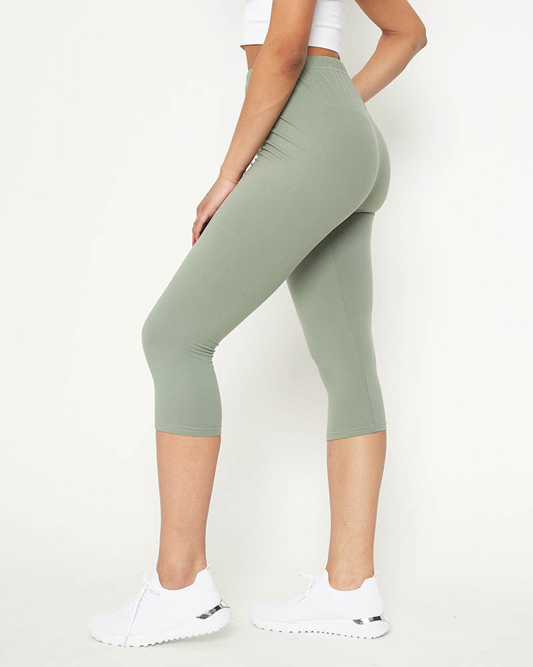 Green women's 3/4 cycling leggings - Clothing