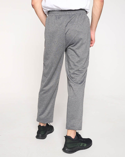 Gray men's sweatpants with inscriptions - Clothing