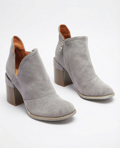 Gray women's ankle boots with Cintura cut-outs - Footwear