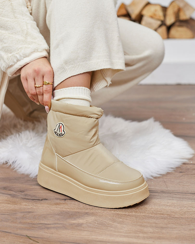 Royalfashion Women's slip-on snow boots in light brown color Ademra