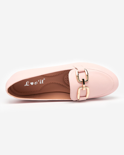 Pink women's eco-leather Kesine loafers - Footwear