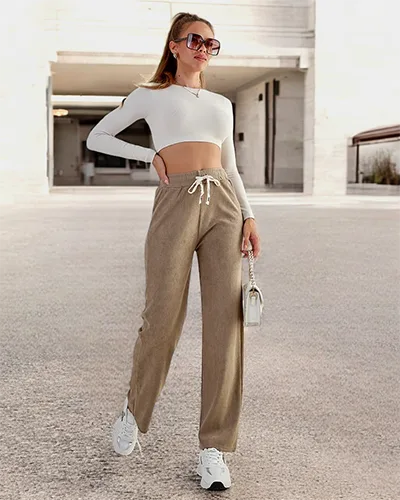 Royalfashion Sieviešu platās ripveida bikses PLUS SIZE