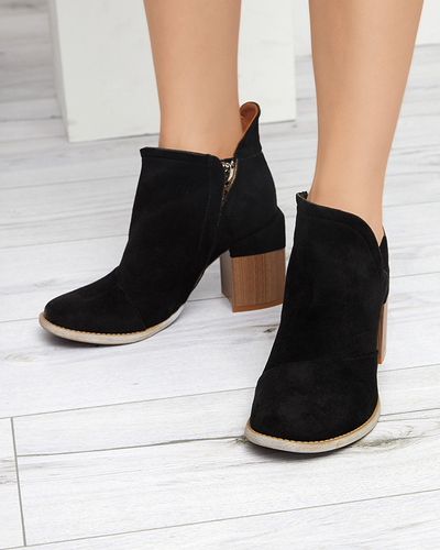 Women's boots with cut-outs in black Plinara - Footwear
