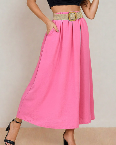 Royalfashion Women's midi skirt with belt