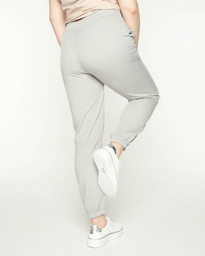 Women's gray fabric joggers PLUS SIZE - Clothing
