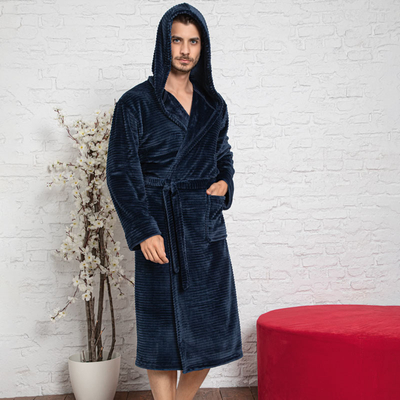 Men's navy blue bathrobe - Clothing